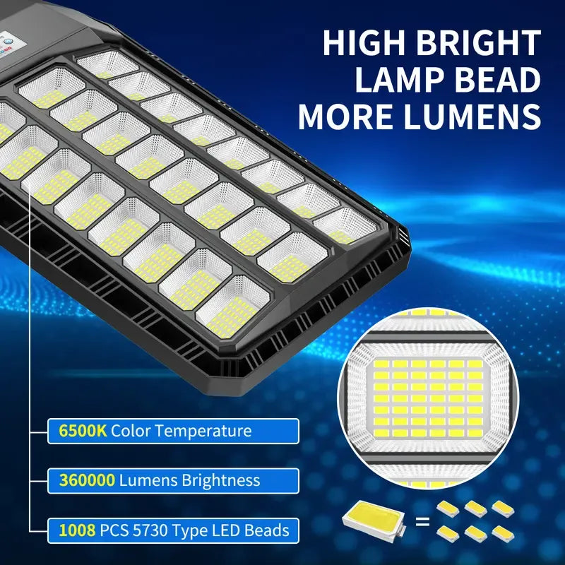 12000W Solar Street Lights, with Motion Sensor and Remote Control, 2-Pack