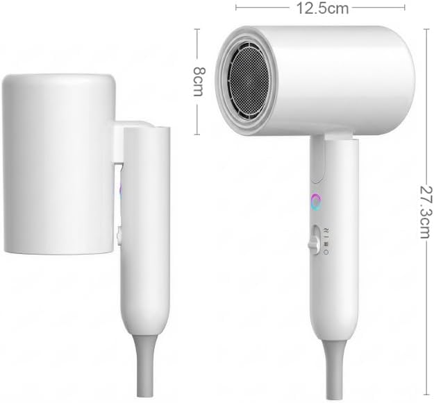 Secador de pelo iónico, 2000 W, plegable, de viaje, portátil y compacto, blanco, con gran flujo de aire y bajo nivel de ruido, ideal para el hogar y los viajes.