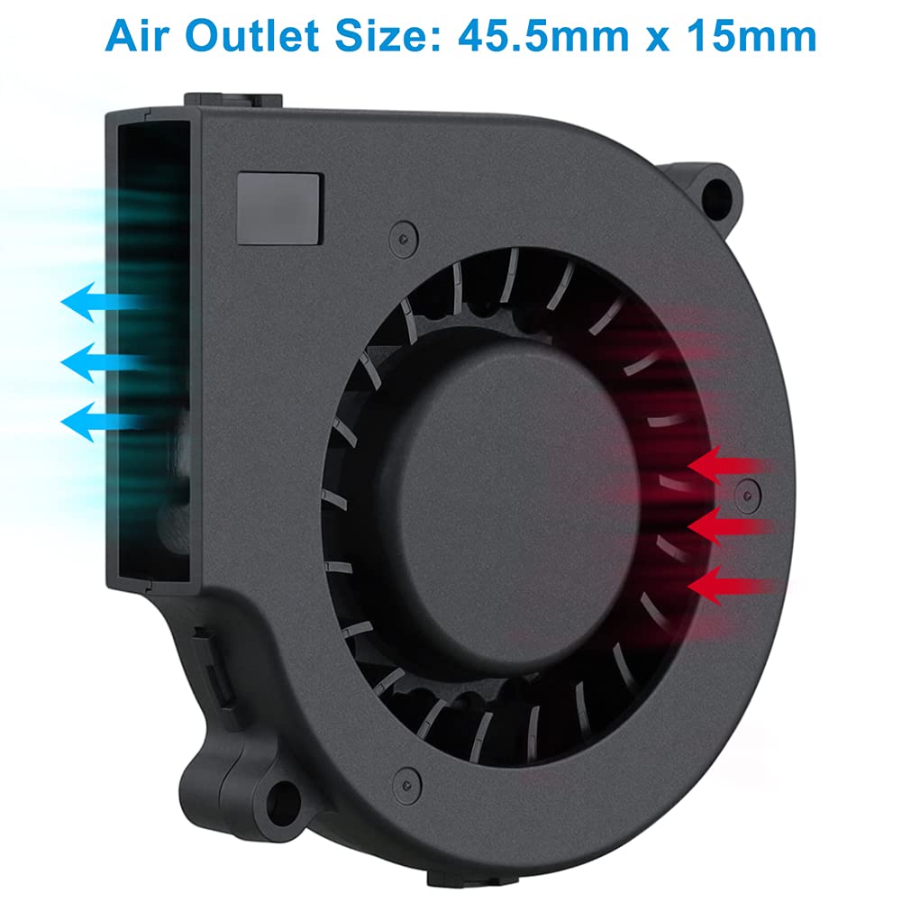 Ventilador soplador USB de 75 mm con control de 3 velocidades, 7515 Ventilador de refrigeración turbo de turbina sin escobillas de 5 V CC para ventilación de casco, portátil e impresora 3D