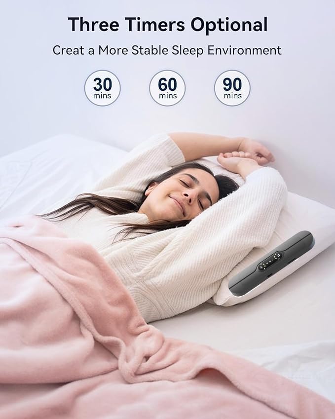 Altavoces para debajo de la almohada para dormir: Bluetooth, tecnología de conducción ósea, generador de ruido blanco 3D, control de volumen y temporizador de apagado, compatible con tarjeta TF.
