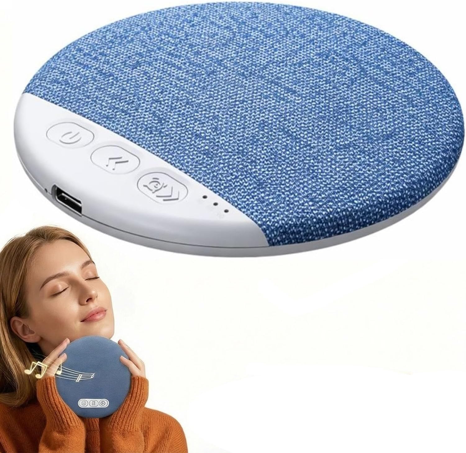 Altavoces para almohada para dormir, altavoz debajo de la almohada con temporizador de ruido blanco, mini ayuda para dormir por conducción ósea con graves estéreo