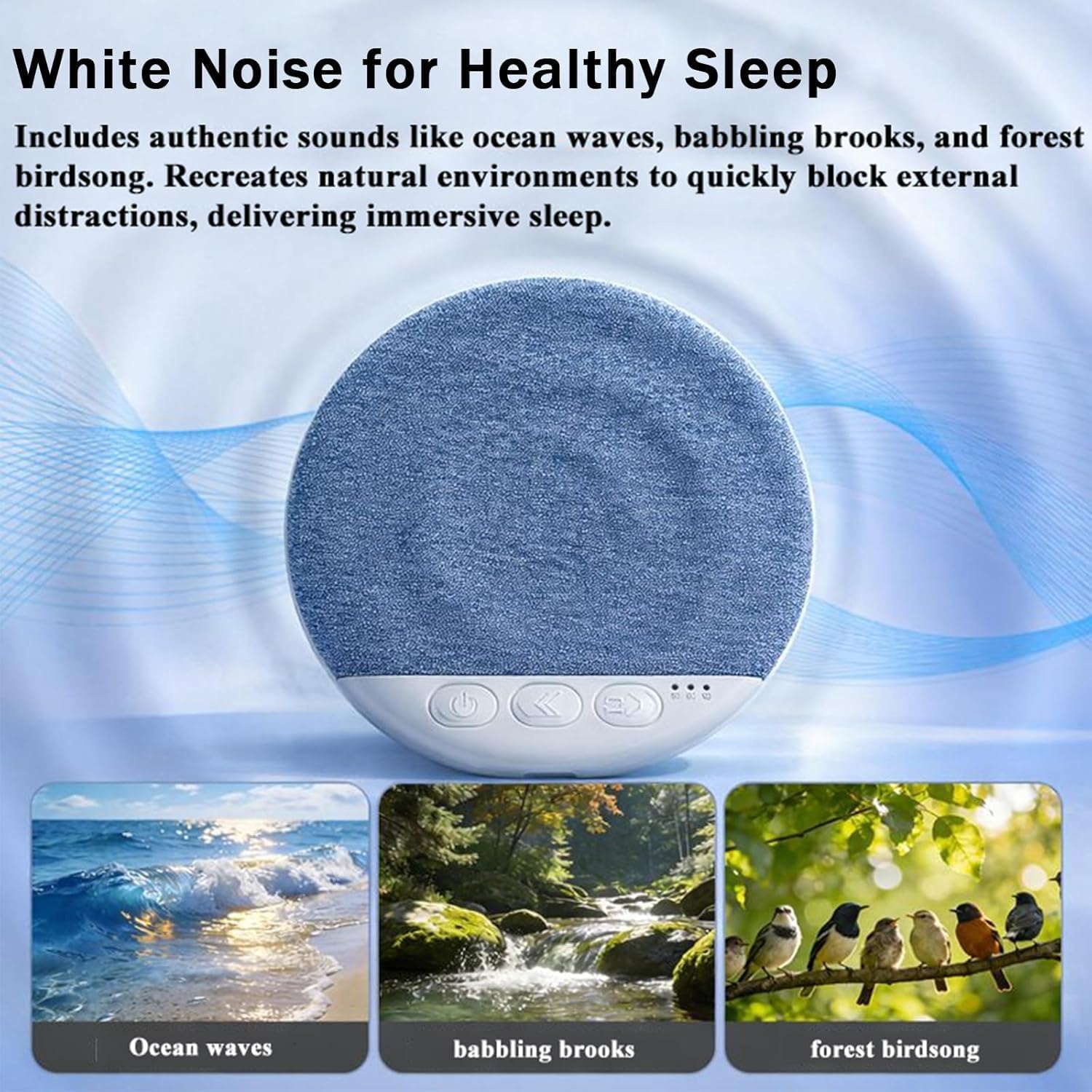 Altavoces para almohada para dormir, altavoz debajo de la almohada con temporizador de ruido blanco, mini ayuda para dormir por conducción ósea con graves estéreo